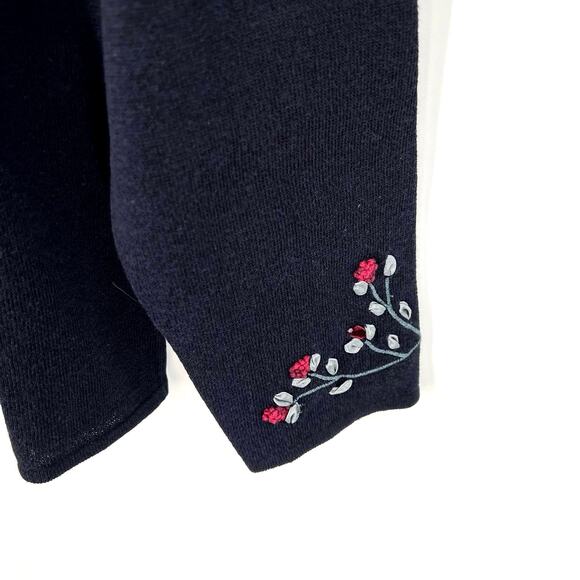 Vintage Talbots Petite flowers leaves embroidered cardigan women’s - Picture 4 of 7